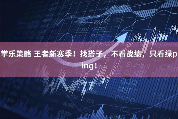 掌乐策略 王者新赛季！找搭子，不看战绩，只看绿ping！